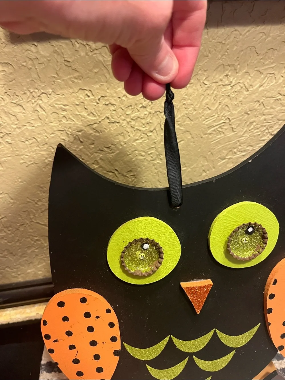 Vintage Wooden Owl Decor Halloween